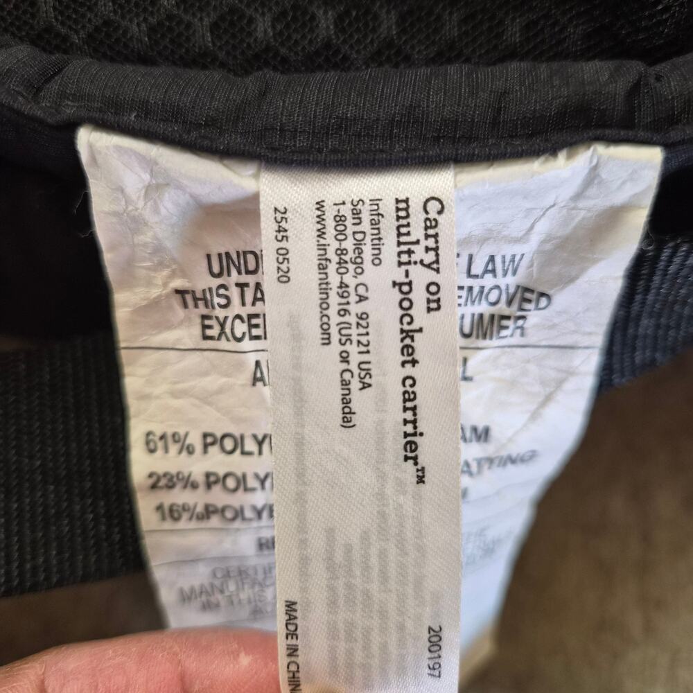 INFANTINO BABY GEAR CARRY ON MULTI-POCKET CARRIER 8-40LBS - Picture 6 of 11